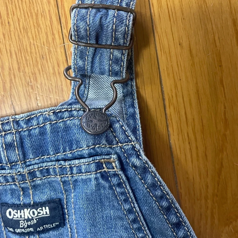 OshKosh B'gosh Classic Blue‎ Overalls with reinforced knees 12 months